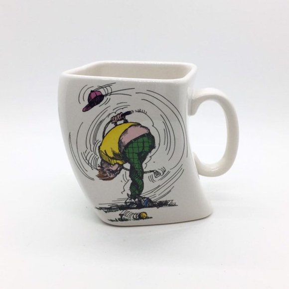 Vintage 1991 Golf Gifts Inc “The Results of Over-Swing” Twisted Square Golf Mug - Picture 7 of 10